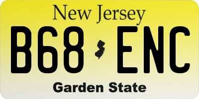 NJ license plate B68ENC