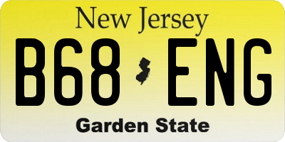 NJ license plate B68ENG