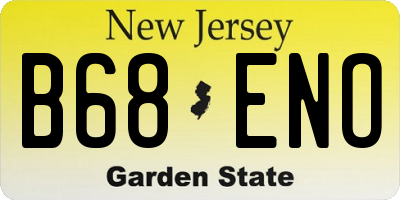 NJ license plate B68ENO