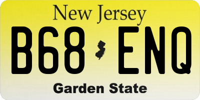 NJ license plate B68ENQ
