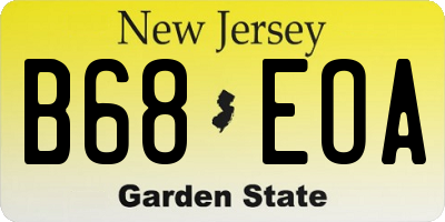 NJ license plate B68EOA