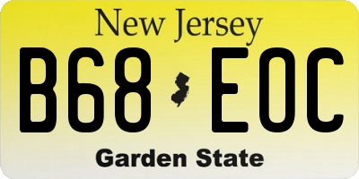 NJ license plate B68EOC