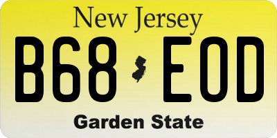 NJ license plate B68EOD