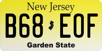 NJ license plate B68EOF