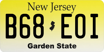 NJ license plate B68EOI
