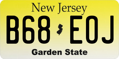 NJ license plate B68EOJ