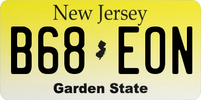 NJ license plate B68EON