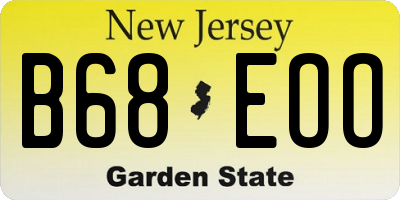 NJ license plate B68EOO