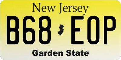 NJ license plate B68EOP