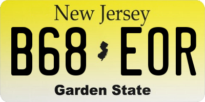 NJ license plate B68EOR