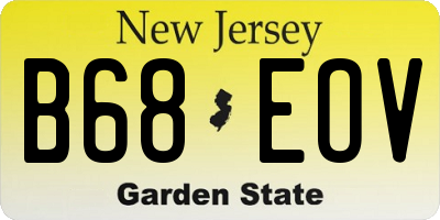 NJ license plate B68EOV