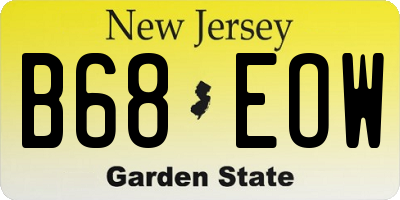 NJ license plate B68EOW