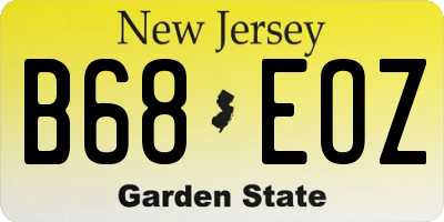NJ license plate B68EOZ