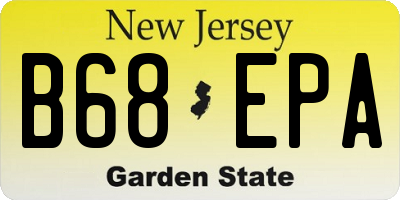 NJ license plate B68EPA