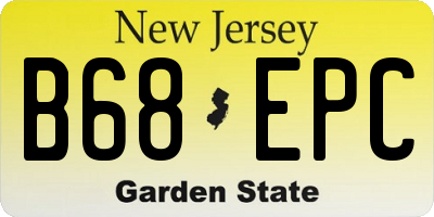 NJ license plate B68EPC