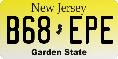 NJ license plate B68EPE