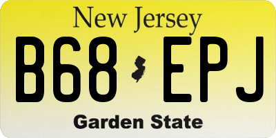 NJ license plate B68EPJ