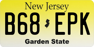 NJ license plate B68EPK