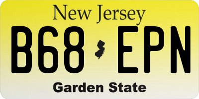 NJ license plate B68EPN