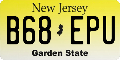 NJ license plate B68EPU