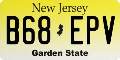 NJ license plate B68EPV
