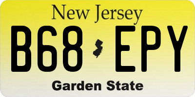 NJ license plate B68EPY