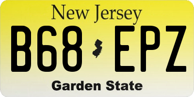 NJ license plate B68EPZ