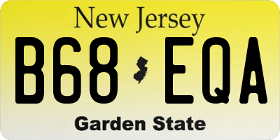 NJ license plate B68EQA