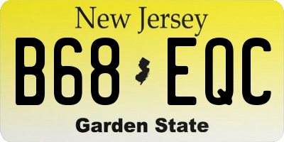 NJ license plate B68EQC