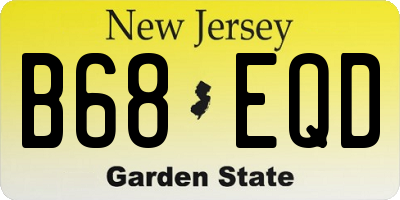 NJ license plate B68EQD