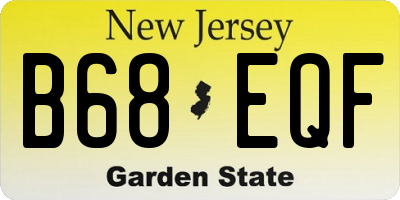 NJ license plate B68EQF