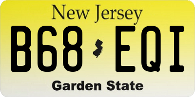 NJ license plate B68EQI