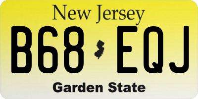 NJ license plate B68EQJ