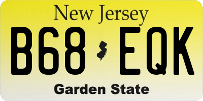 NJ license plate B68EQK