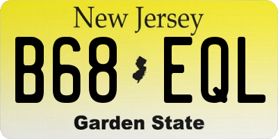 NJ license plate B68EQL
