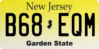 NJ license plate B68EQM