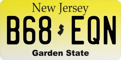 NJ license plate B68EQN