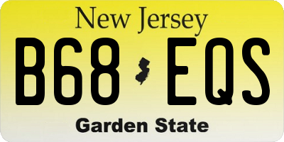 NJ license plate B68EQS