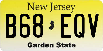 NJ license plate B68EQV