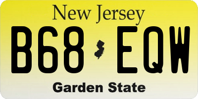 NJ license plate B68EQW