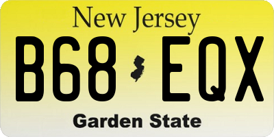 NJ license plate B68EQX