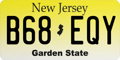 NJ license plate B68EQY