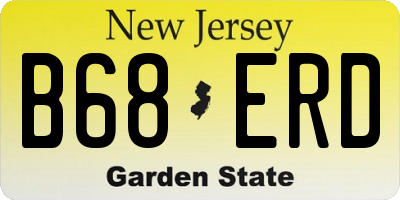 NJ license plate B68ERD