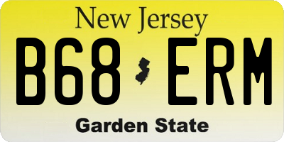 NJ license plate B68ERM