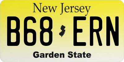 NJ license plate B68ERN