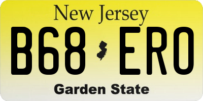NJ license plate B68ERO