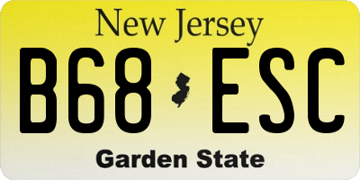 NJ license plate B68ESC