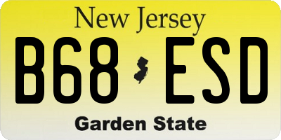 NJ license plate B68ESD