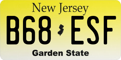 NJ license plate B68ESF