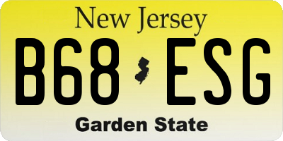 NJ license plate B68ESG